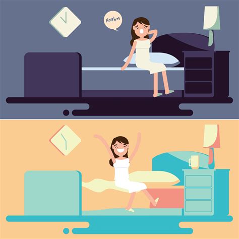 Bedtime And Morning Illustration Vector 173699 Vector Art At Vecteezy