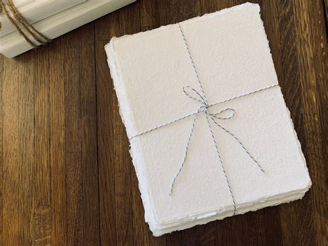 8x10 Handmade Deckled Edge Cotton Rag Paper Deckle Edge Paper Etsy