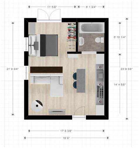 Plan Studio 30m2 3d Inspiration 20ftx24ft Cabin Or Studio Apartment