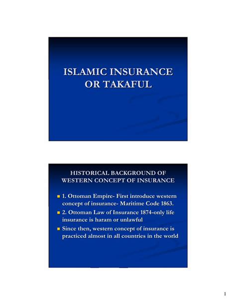 Pdf Islamic Insurance Or Takaful · Pdf File1 Islamic Insurance Or