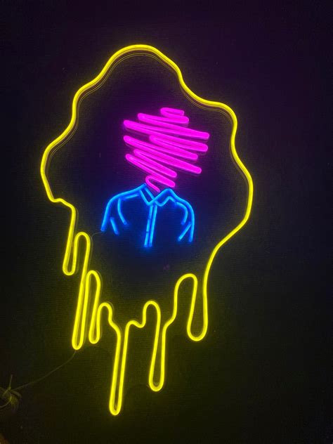 Messy Man Neon Sign The Simpsons Neon Sign Neon Sign Led Neon Sign