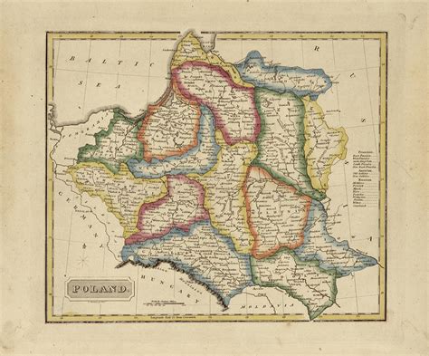 Antique Map Of Poland Painting By Fielding Lucas Pixels