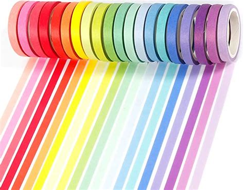 putwo washi tape masking tape pastel 20 rouleaux 8mm ruban adhésif décoratif washi tape