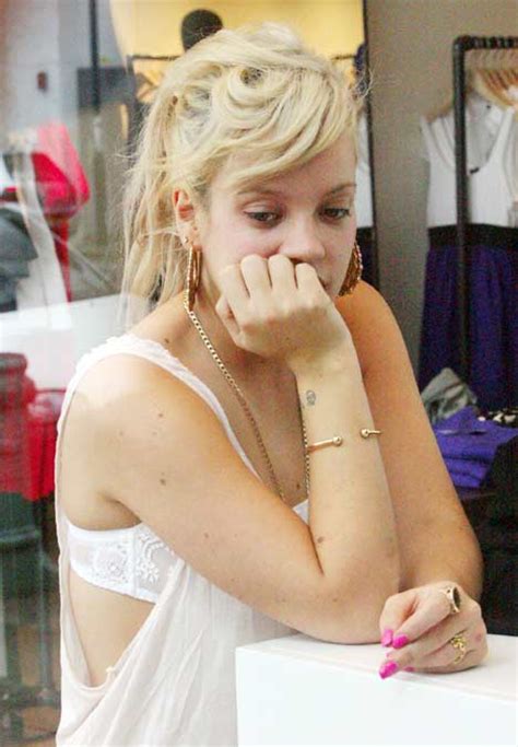 lily allen plays the lace card as she exposes her bra during shopping trip daily mail online