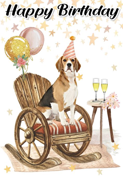 Beagle Dog Happy Birthday Card 6 X 4 Etsy