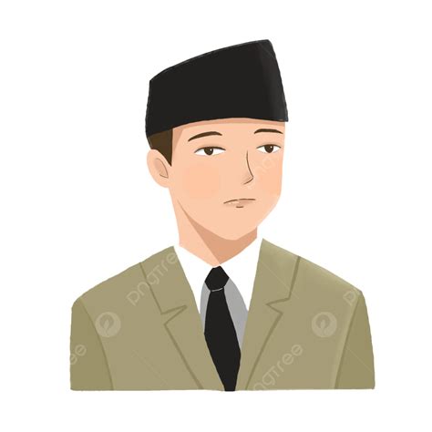 Soekarno Indonésia Ilustração Do Primeiro Presidente Desenhada à Mão