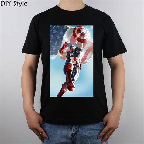 captain america super heroes marvel t shirt top pure cotton men t shirt new design high quality