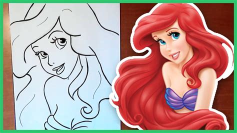 How To Draw Ariel The Little Mermaid Youtube