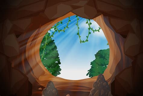 Sunlight From Outside Cave 303340 Vector Art At Vecteezy
