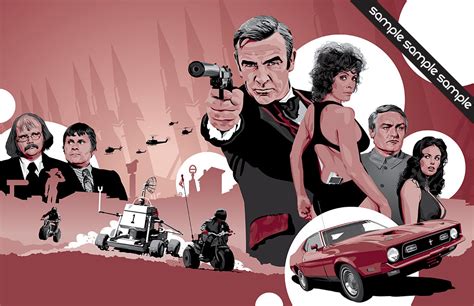 James Bond 007 Diamonds Are Forever Fan Art 17 X 11 Etsy