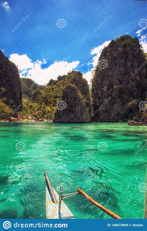 Kayangan Lake Or Blue Lagoon Coron Island Philippines Stock Photo