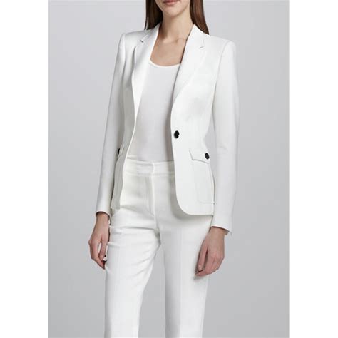 Custom White Female Office Uniform Elegant Pant Suits 2 Piece Womens