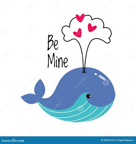 La Baleine Bleue Jaillissant Avec Des Formes De Coeur En Tant Qu
