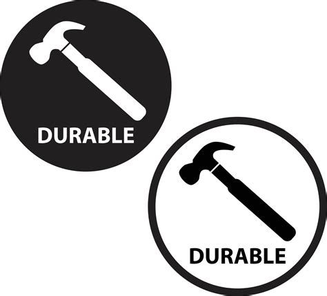 Metal Durable Unbreakable Icon On White Background Durable Sign