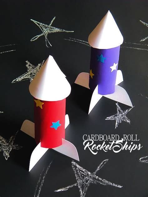 Cardboard Roll Rocket Ships Paper Roll Crafts Rocket Ship Craft