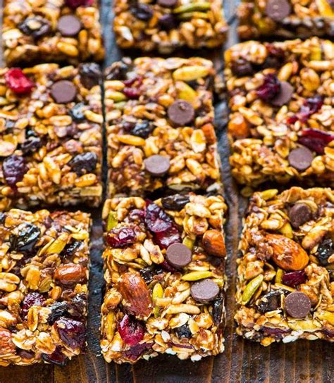 There's a date base which keeps it all together and wholesome ingredients like chia seeds, almonds and oats. Trail Mix Peanut Butter Granola Bars {No Bake!} | Well ...