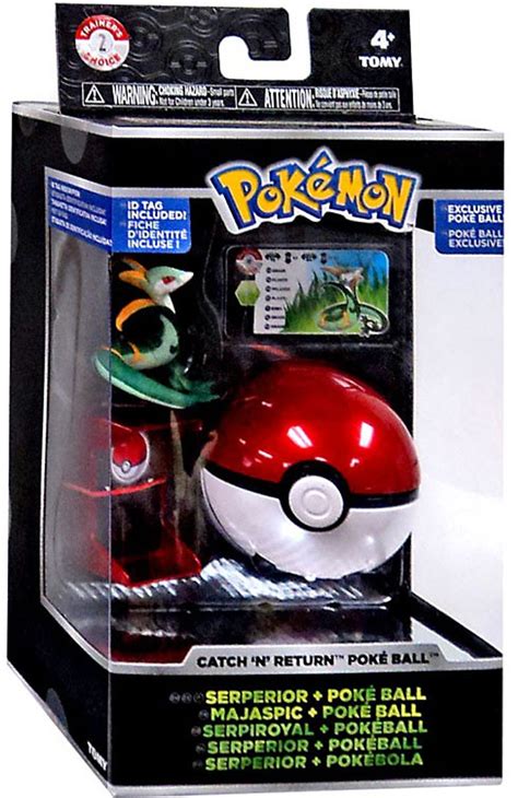 Pokemon Catch N Return Pokeball Serperior Poke Ball Figure Set Tomy Toywiz