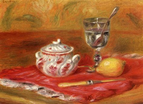 Still Life With Glass And Lemon Pierre Auguste Renoir