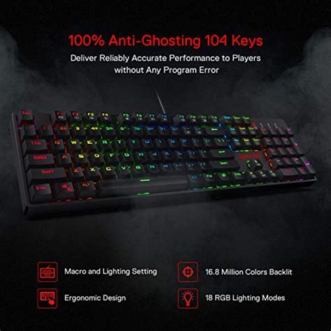 Redragon K582 Surara Rgb Led Backlit Mechanical Gaming Keyboard With