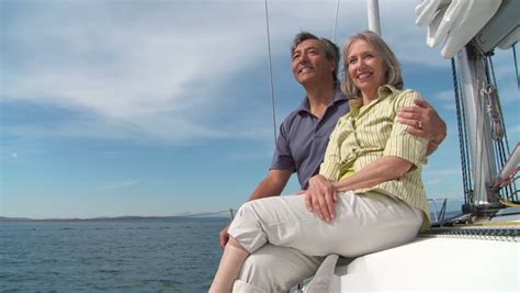Romantic Happy Couple On Cruise Ship On Boat Travel