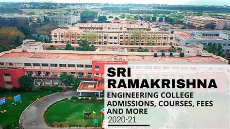 Sri Ramakrishna Engineering College Ranks Admission Courses Fees