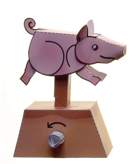 Running Pig Paper Automaton By Kamibox Wooden Toys Plans Wood Toys