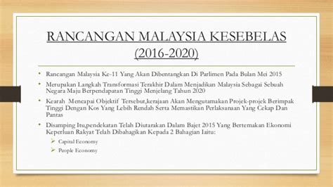 Sehubungan itu, enam teras strategik telah diperkenalkan bagi membantu malaysia agar. BAB 9..Rancangan dan wawasan negara
