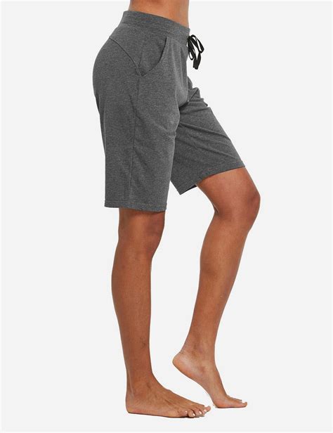 Baleaf Womens Cotton Straight Leg Pocketed Weekend Bermuda Shorts