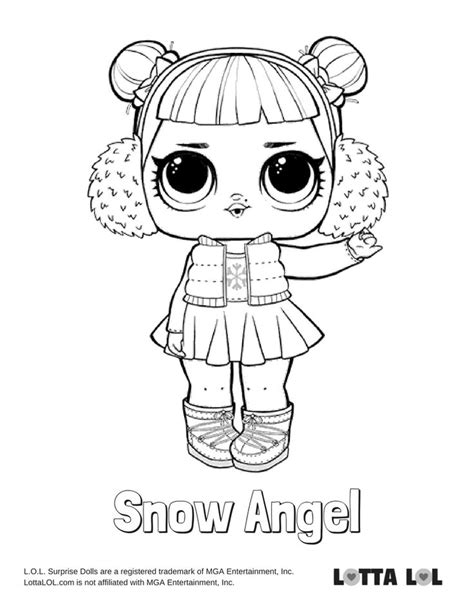 Snow Angel Coloring Page Lotta Lol Angel Coloring Pages Lol Dolls