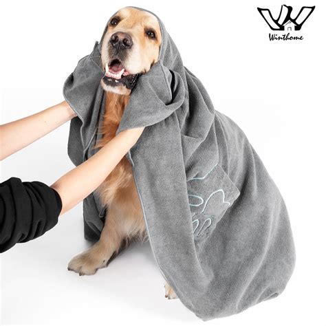 Winthome Dog Towel Pet Doggy Bath Towel Microfiber Super Absorbent