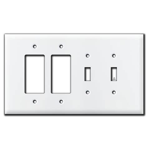 Jumbo 2 Toggle 2 Gfci Rocker Outlet Cover Plate White