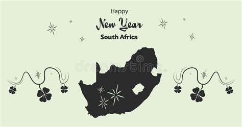 Happy New Year Theme With Map Of South Africa Stock Illustration