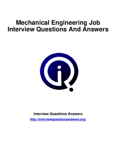 (PDF) Mechanical Engineering Job Interview Questions And Answers Interview Questions Answers ...