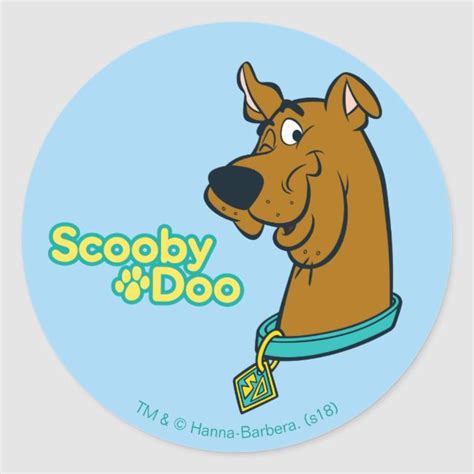 Scooby Doo Winking Classic Round Sticker Scooby Doo