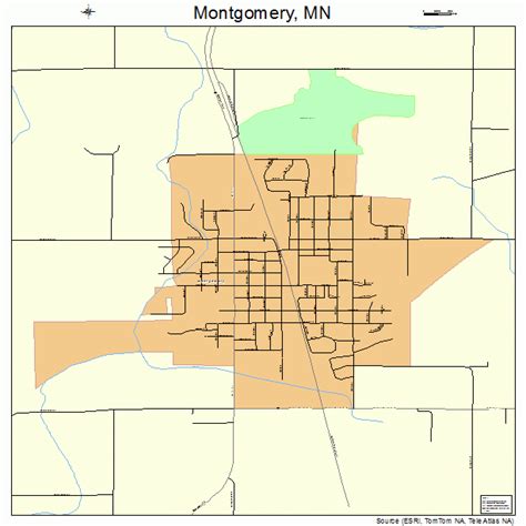Montgomery Minnesota Street Map 2743738