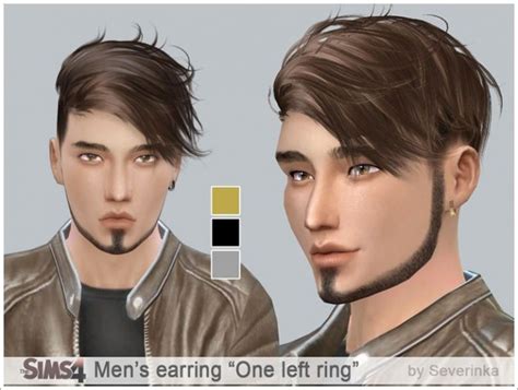 Mens Earrings Set On Left Ear At Sims By Severinka Sims