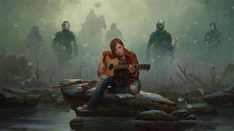 Hd Wallpaper Woman Playing Guitar In War Battlefield Digital Art The