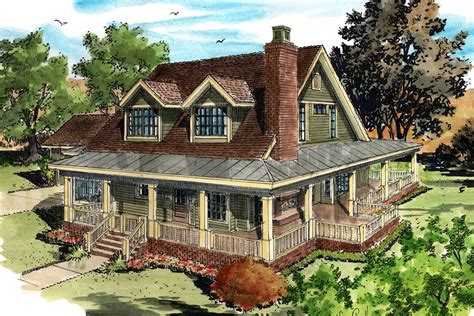Country house plans with porches. Classic Country Farmhouse House Plan - 12954KN ...