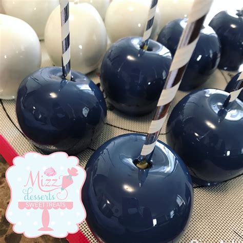 Navy Blue And White Candy Apples Blue Candy Table Blue Candy Apples