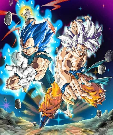 Vegeta Super Saiyan Blue And Goku Ultra Instinct By Stynlf Anime