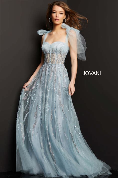 Jovani 04634 Navy Beaded Sleeveless Evening Dress