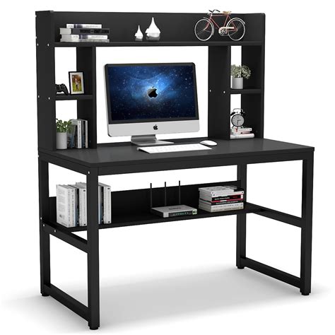 Technically, they're more at your front. Tribesigns Computer Desk with Hutch, Modern Writing Desk ...