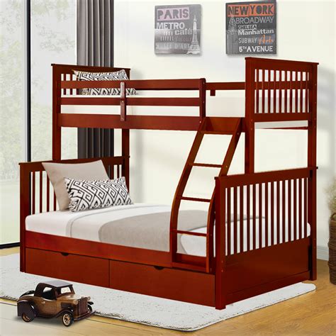 Harriet Bee Rizzuto Twin Over Full Bunk Bed With Drawers Wayfair