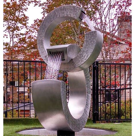 C Design Metal Stainless Steel Water Fountain Outdoor Sculpture