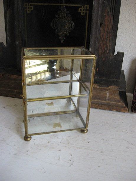 Brass And Glass Display Case Free Standing Or Wall Mount Etsy Glass Display Case Display