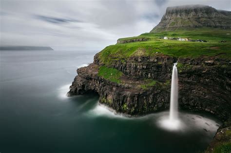 Mulafossur Waterfall Faroe Islands Faroe Islands