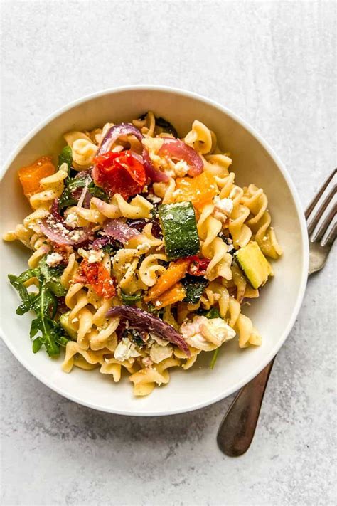 Roasted Veggie Pasta With Feta This Healthy Table