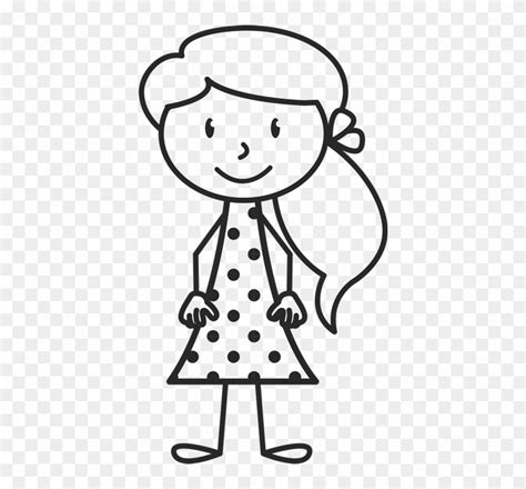 Stick Figure Girl With Ponytail