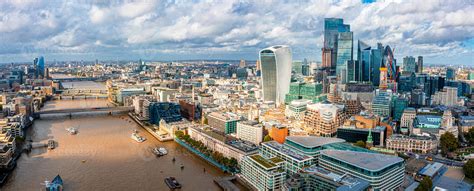 Aerial Panoramic Scene Of The London City Financial District 5087962
