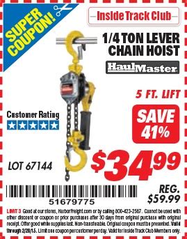 Designed for easy engine installation or removal, engine hoists are extremely handy for auto service or maintenance. Harbor Freight 2 Ton Engine Hoist Coupon / Harbor Freight Coupon Hoist - un-evenlove